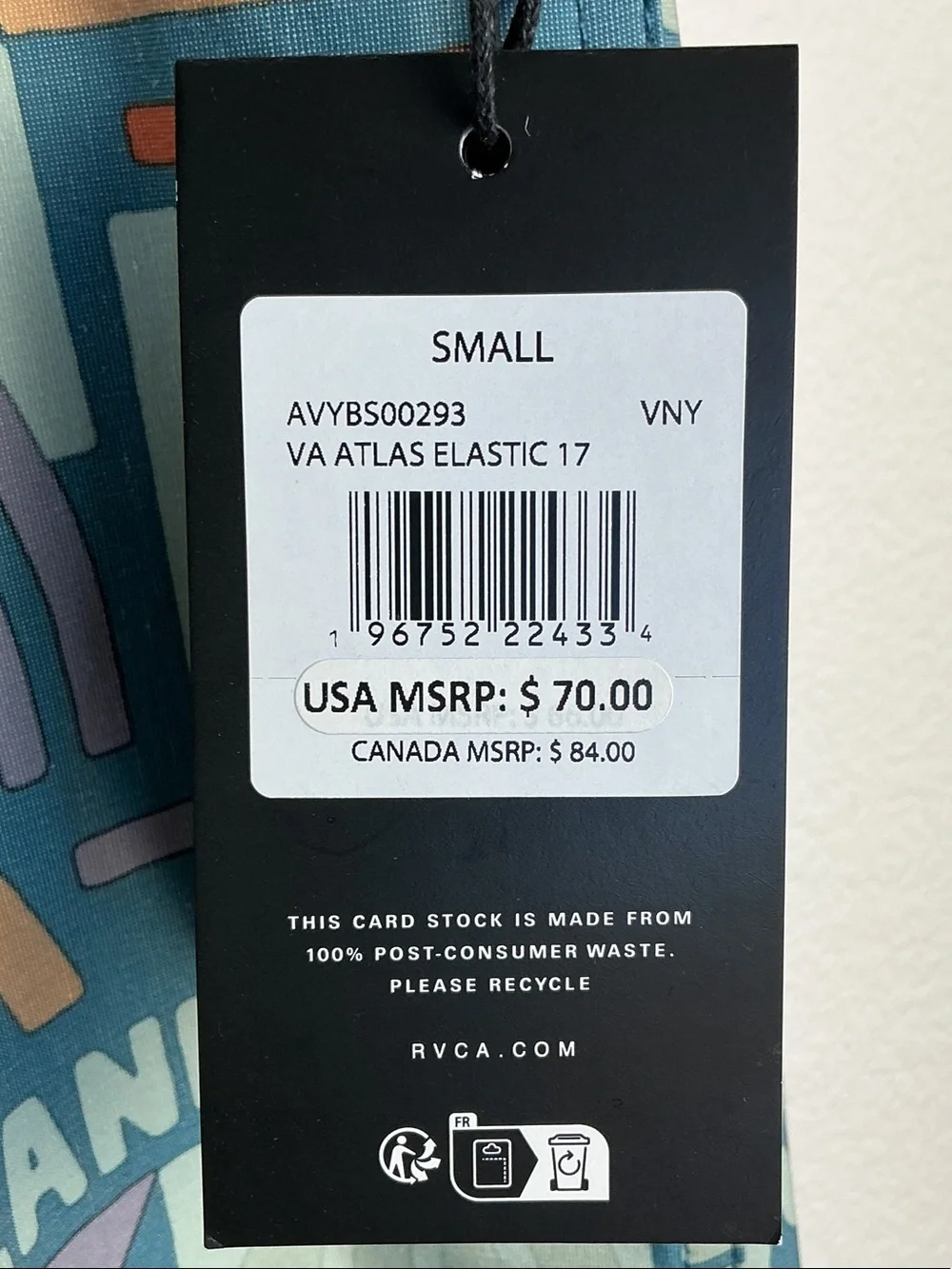 RVCA Teal and Orange Graphic Volley Swim Shorts